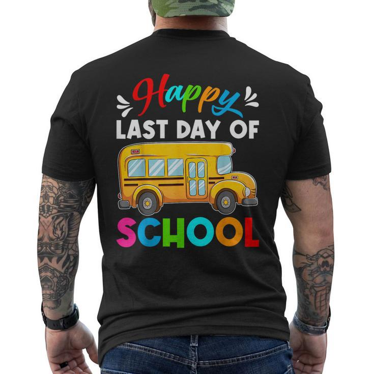 Retro Happy Last Day Of School School Bus Driver Off Duty Men's T-shirt Back Print