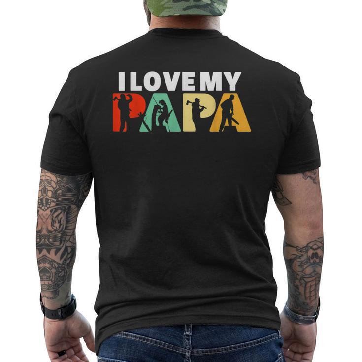 Retro Ich Liebe Meinen Papa Holzfälleraterater T-Shirt mit Rückendruck