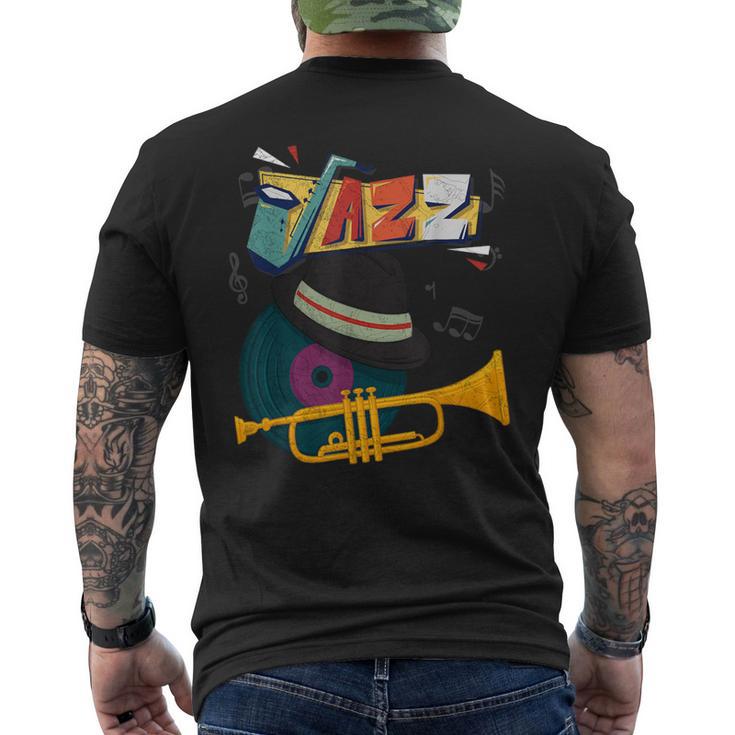 Retro Jazz Trumpets Player Music Festival New Orleans Men's T-shirt Back Print