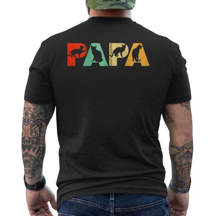 Retro Katze Papa Lustige Papa Katzeatertag Kapuzenjacke T-Shirt mit Rückendruck