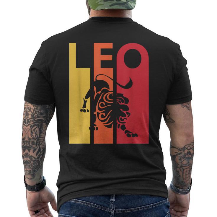 Retro Leo Zodiac Sign July August Birthday Vintage Leo Men's T-shirt Back Print