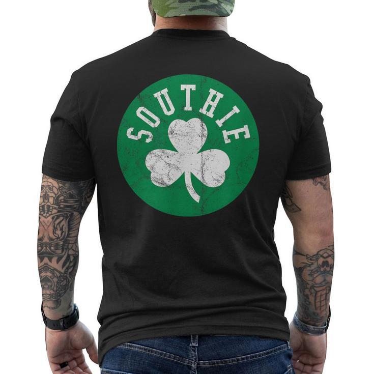 Retro Look Southie Irish St Patrick's Day Distressed Men's T-shirt Back Print