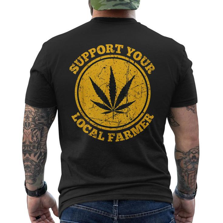 Retro Marijuana Support Your Local Farmer Cannabis Weed 2023 Men's T-shirt Back Print