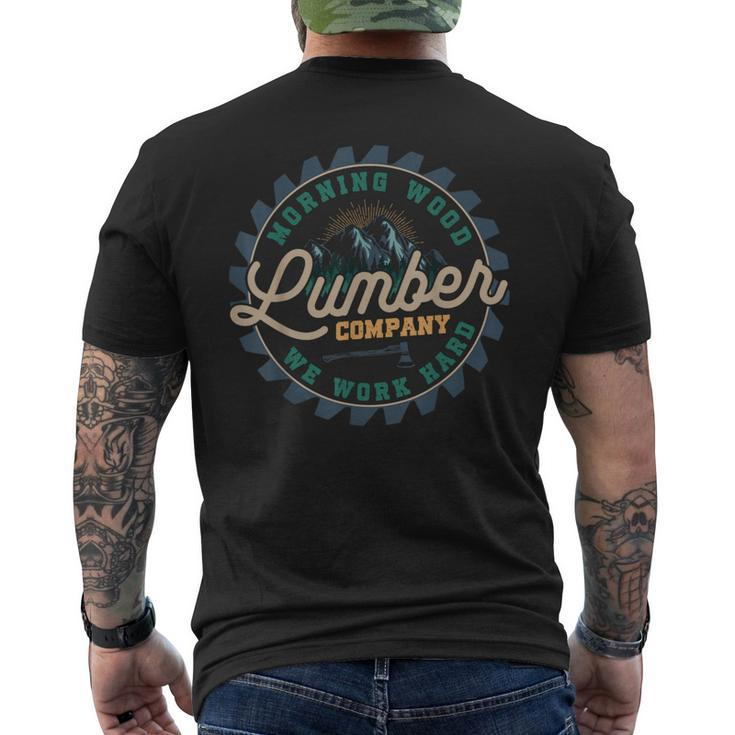 Retro Morning Wood Lumber Company Camping Woodman Men's T-shirt Back Print