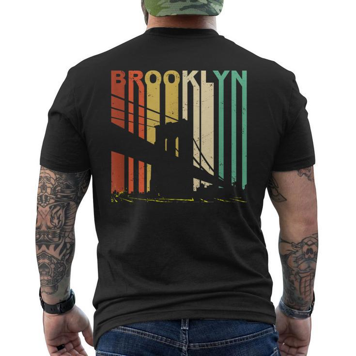 Retro New York Brooklyn Bridge Vintage City Skyline Nyc Ny Men's T-shirt Back Print