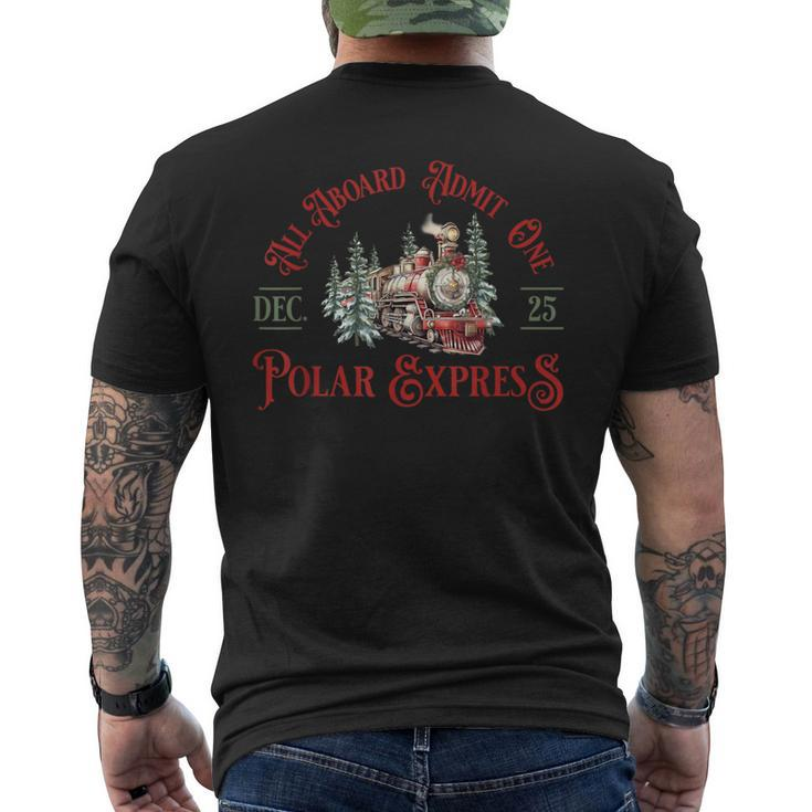 Retro North Pole Polar Express All Abroad Family Matching Men's T-shirt Back Print