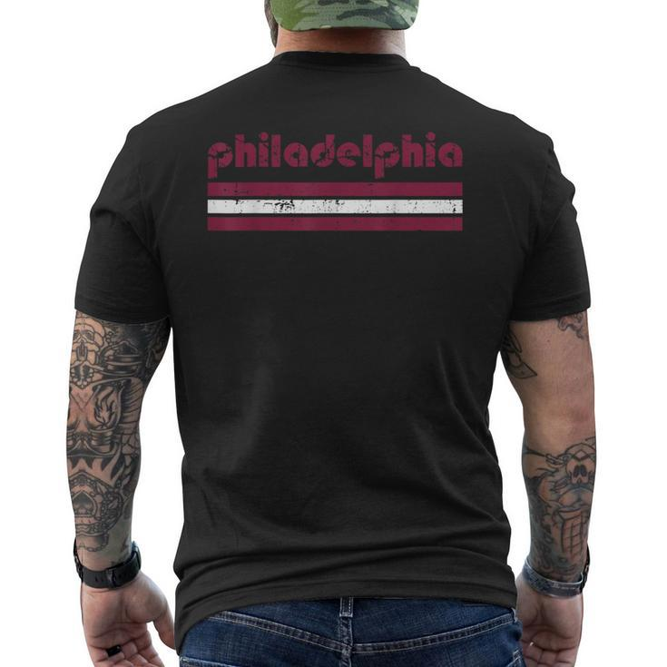 Retro Philadelphia Three 3 Stripes Vintage Weathered Men's T-shirt Back Print