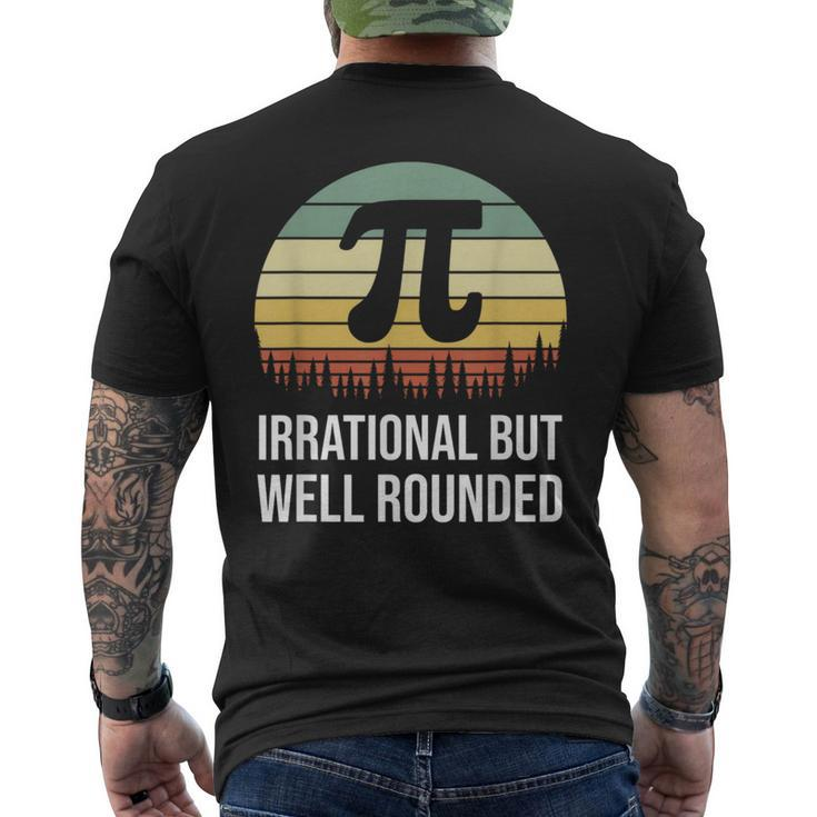 Retro Pi Day Irrational But Well Rounded Math Teacher Men's T-shirt Back Print