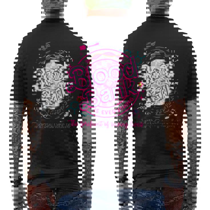 Retro Pink Lab Week 2024 Blood Bank Laboratory Lab Tech Men's T-shirt Back Print