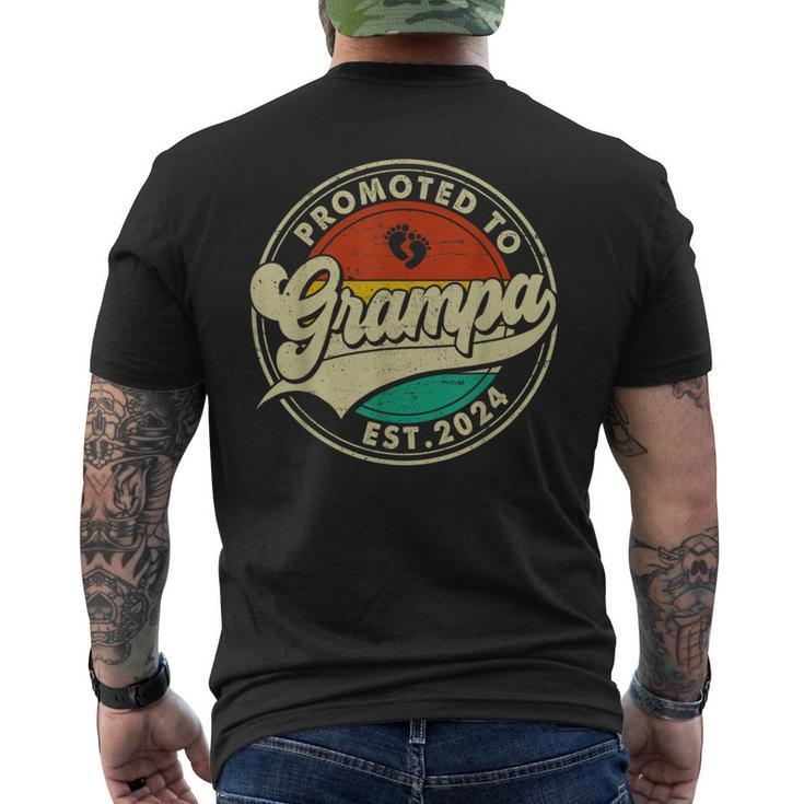 Retro Promoted To Grampa 2024 Family Father's Day Men's T-shirt Back Print