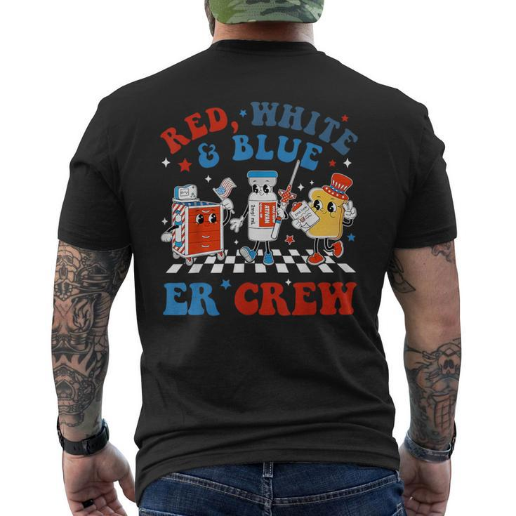 Retro Red White Blue Er Crew Emergency Room 4Th Of July Men's T-shirt Back Print