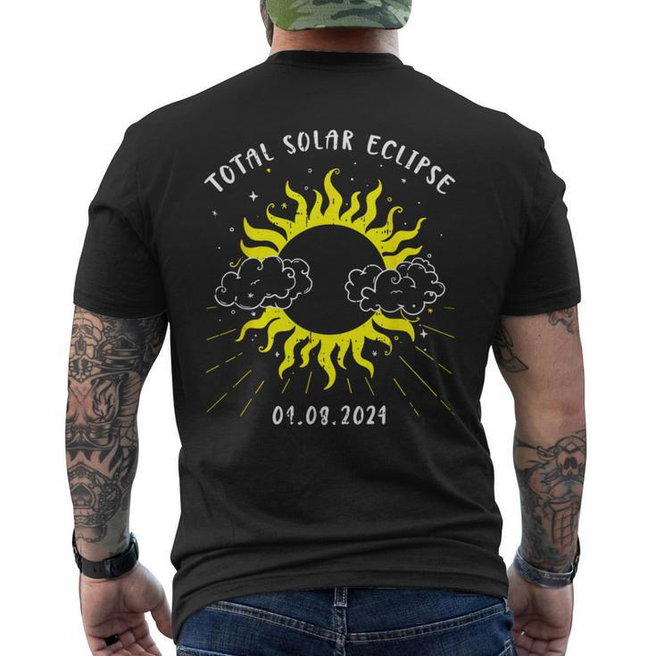 Retro Sun Total Solar Eclipse April 8 2024 Totality Men's T-shirt Back Print
