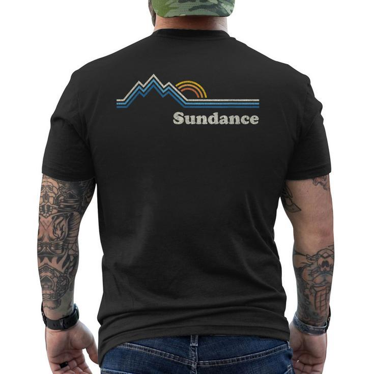 Retro Sundance Utah Ut T Vintage Sunrise Mountains Men's T-shirt Back Print