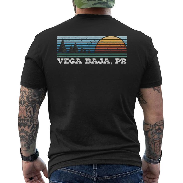 Retro Sunset Stripes Vega Baja Puerto Rico Men's T-shirt Back Print