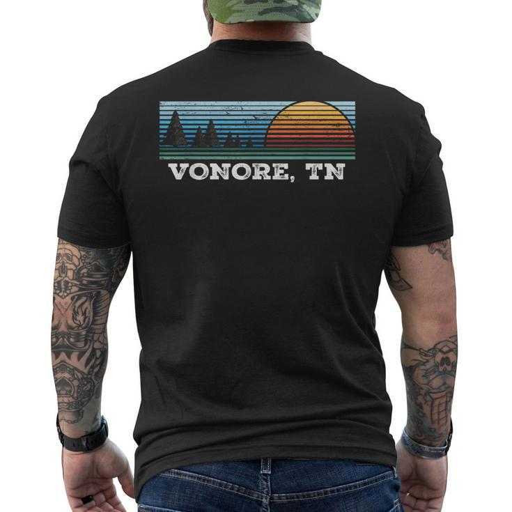 Retro Sunset Stripes Vonore Tennessee Men's T-shirt Back Print
