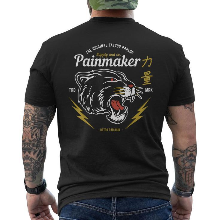 Retro Tattoo Parlor Oldschool Panther Head Men's T-shirt Back Print