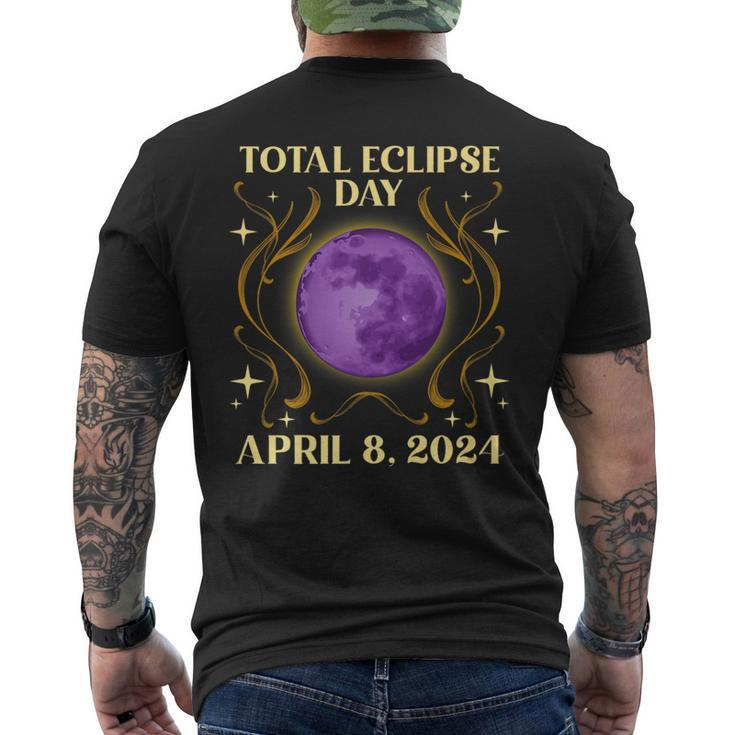 Retro Total Solar Eclipse Day April 8 2024 Sun Eclipse Men's T-shirt Back Print