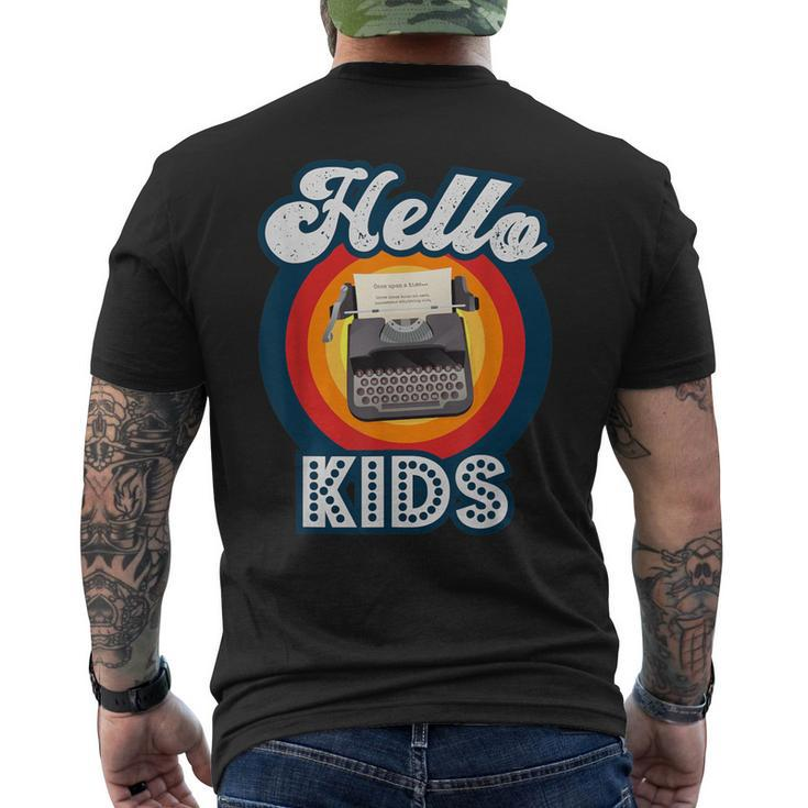 Retro Typewriter Vintage Old School 80S 90S Typewriter Men's T-shirt Back Print