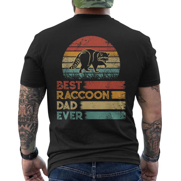 Retro Vintage Best Raccoon Dad Ever Animals Lover Men's T-shirt Back Print