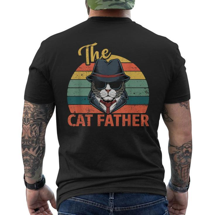 Retro Vintage The Cat Father Cat Daddy Fathers Day 2021 Men's T-shirt Back Print