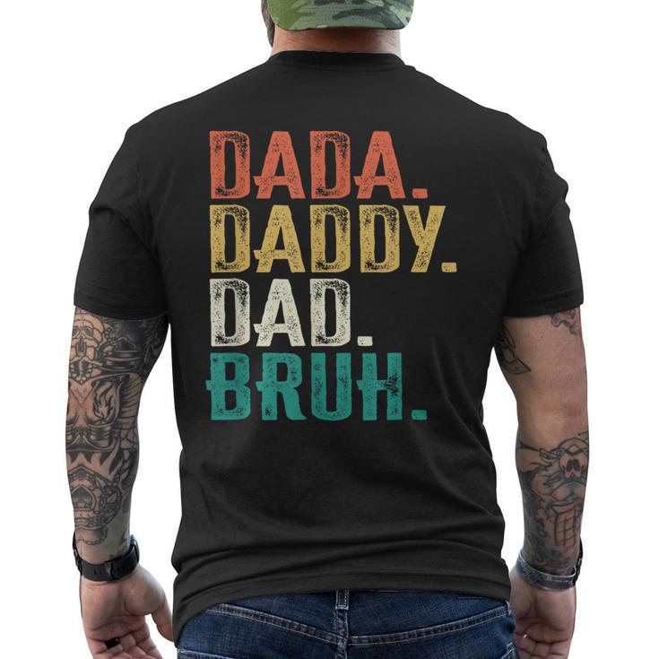 Retro Vintage Dada Daddy Dad Bruh Fathers Day 2023 Men's T-shirt Back Print