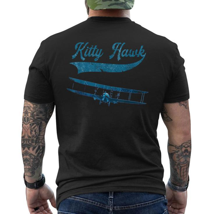 Retro Vintage Kitty Hawk North Carolina Airplane Beach Sport Men's T-shirt Back Print