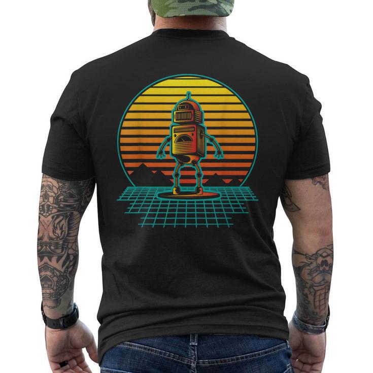 Retro Vintage Robot Robots Robotics Engineer Engineering Men's T-shirt Back Print