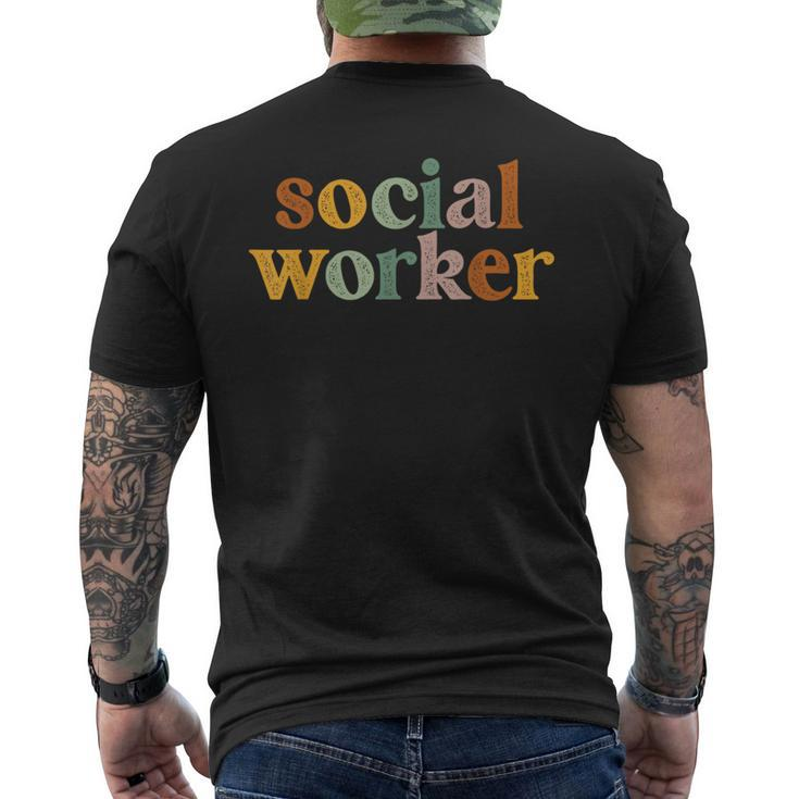 Retro Vintage Social Worker Social Work Life For Womens Men's T-shirt Back Print