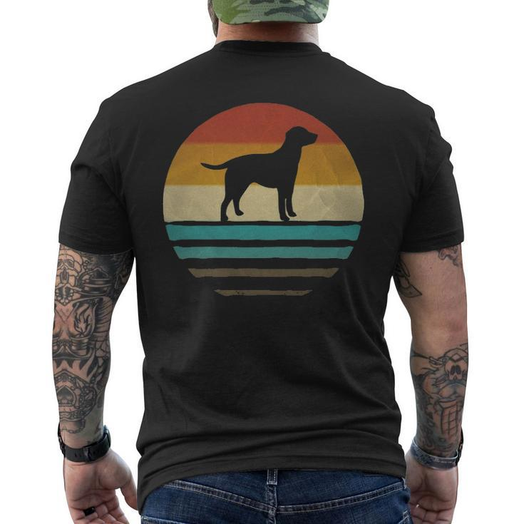 Retro Vintage Sunset Labrador Retriever Dog Breed Silhouette Men's T-shirt Back Print