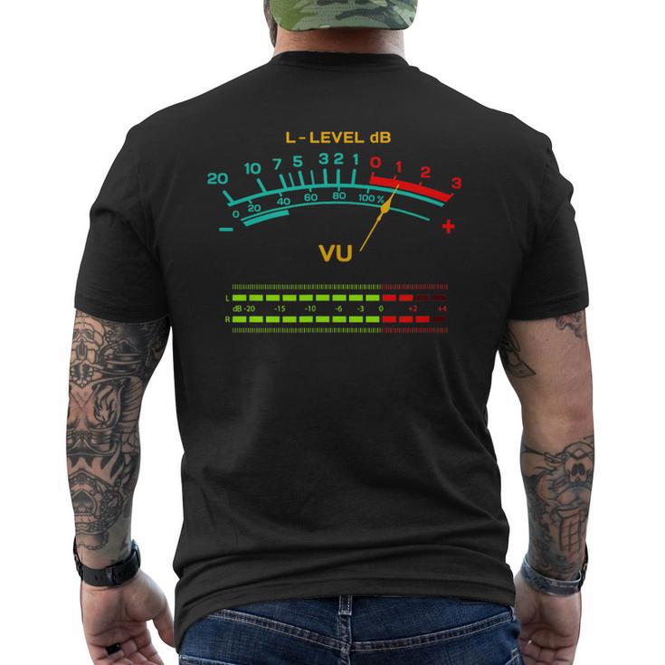 Retro Vu Meter Vintage Hi-Fi Audio Stereo Music Sound Men's T-shirt Back Print