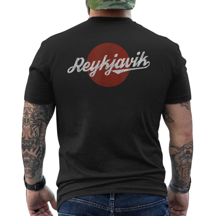 Reykjavik Iceland City Pride Flag Distressed Vintage Men's T-shirt Back Print