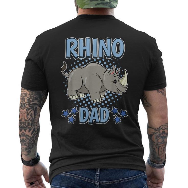 Rhino Dad Daddy Father's Day Rhinoceros Rhino Men's T-shirt Back Print