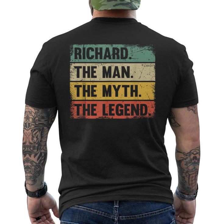 Richard The Man The Myth The Legend Retro For Richard Men's T-shirt Back Print