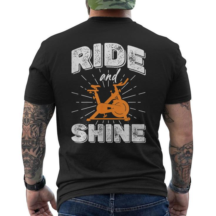 Ride And Shine Spin Class Spinning Bike Indoor Cycling Men's T-shirt Back Print