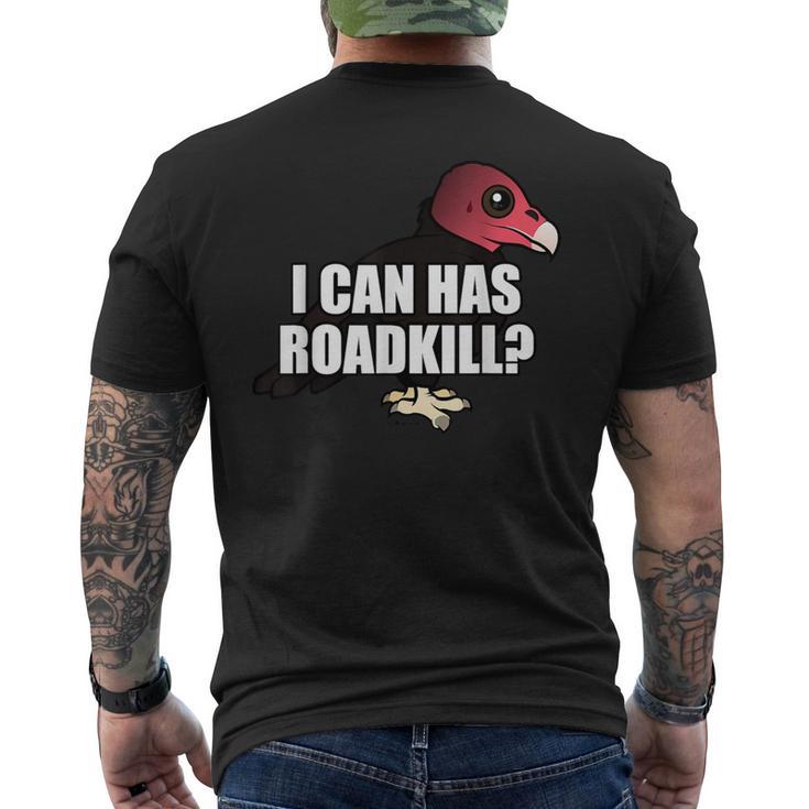 I Can Has Roadkill Cartoon Turkey Vulture Bird Meme Men's T-shirt Back Print