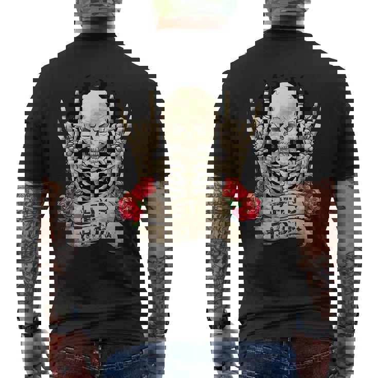 Lets Rock Rock & Roll Esqueleto Manointage Retro Rock Concierto Camiseta Hombre Estampado Espalda