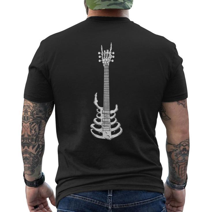 Rock & Roll Skeleton Guitar Music Lover Rockstar Men's T-shirt Back Print