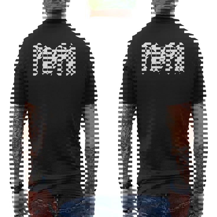 Rock Papa Cadeau De Fête Des Pères Humoristique En Métal Pour Homme T-shirt imprimé au dos