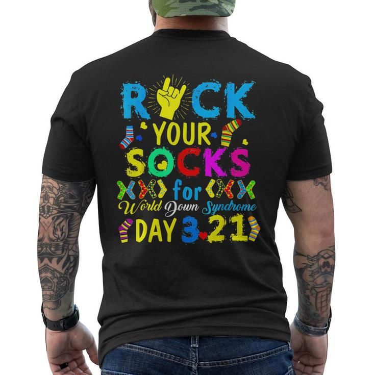 Rock Your Socks Down Syndrome Day Awareness For Boys Men's T-shirt Back Print