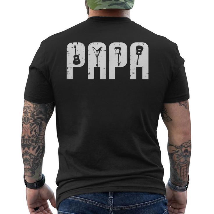 Rocker Papa Guitars Electric Acoustic Bass Dad Daddy Men Men's T-shirt Back Print