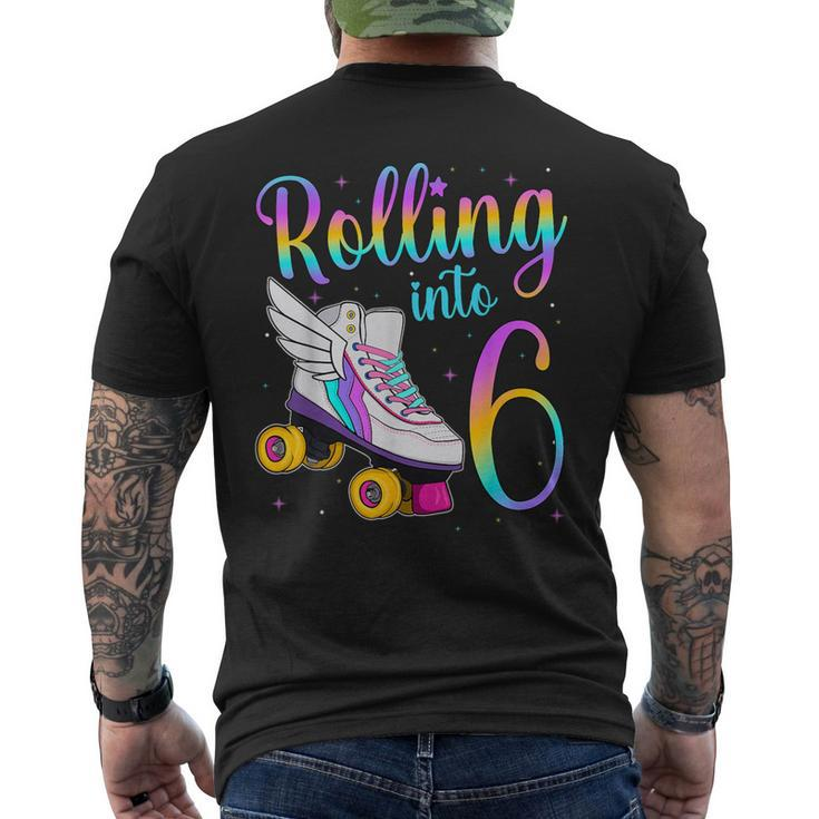 Rolling Into 6 Years Lets Roll I'm Turning 6 Roller Skates Men's T-shirt Back Print