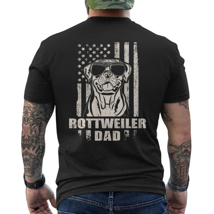 Rottweiler Dad Cool Vintage Retro Proud American Men's T-shirt Back Print