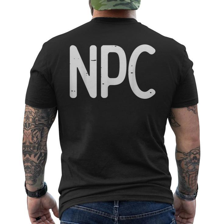 Rpg Gamer Npc Non Player Character Boys Men's T-shirt Back Print