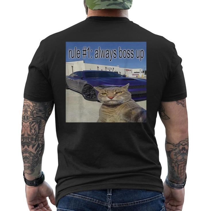 Rule 1 Always Boss Up Cat Meme For Women Men's T-shirt Back Print