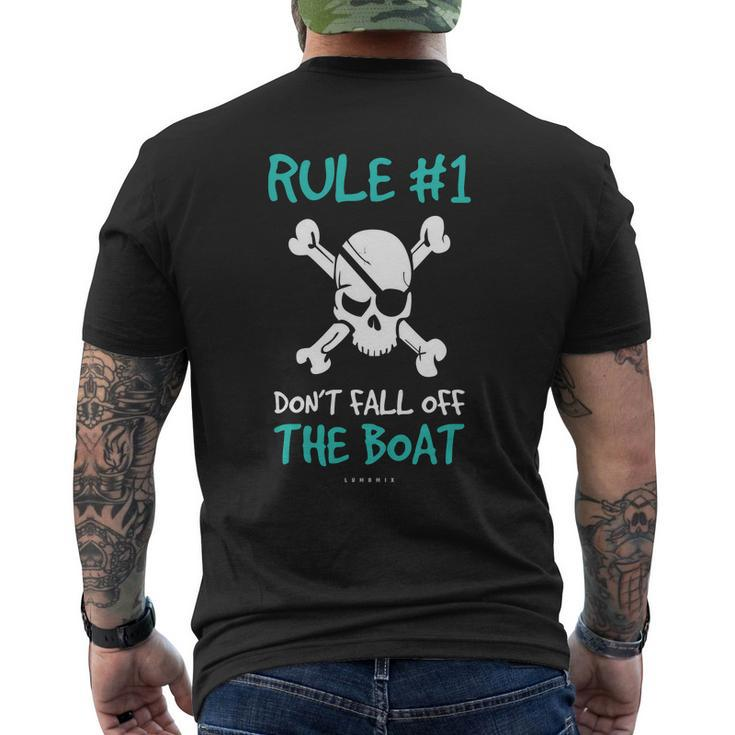 Rule 1 Dont Fall Off The Boat Cruise Pirate Mens Back Print T-shirt
