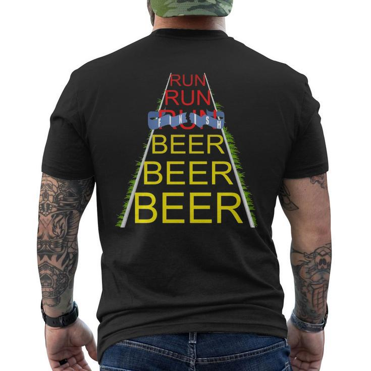 Run Run Run  Beer Beer Beer Running Men's T-shirt Back Print