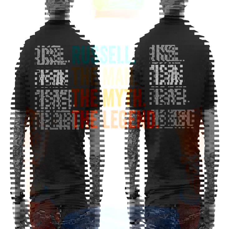 Russell The Man The Myth The Legend First Name Russell Men's T-shirt Back Print