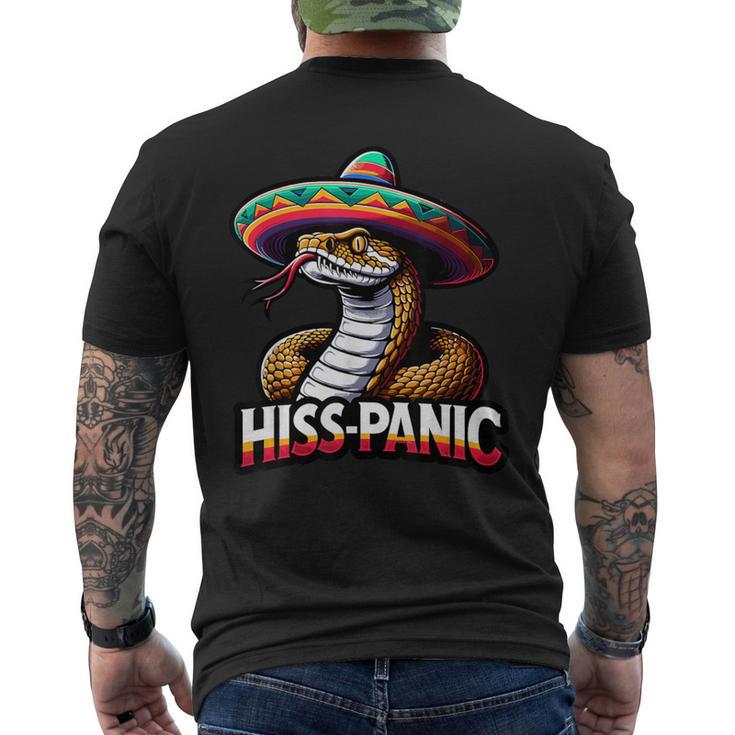 Hiss-Panic Mexican Joke Hispanic Jokes Snake Pun Men's T-shirt Back Print