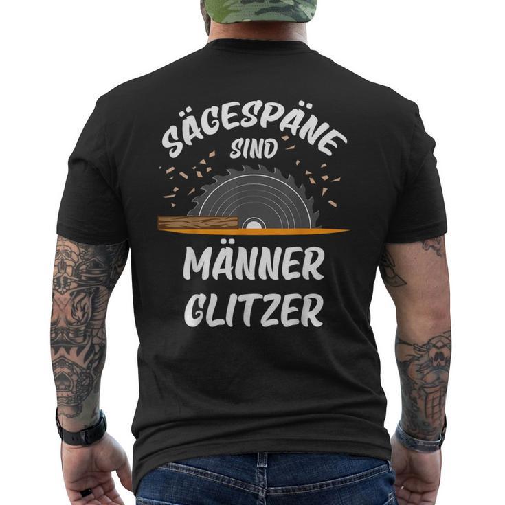 Sägespäne Sind Männer Glitzer T-Shirt mit Rückendruck