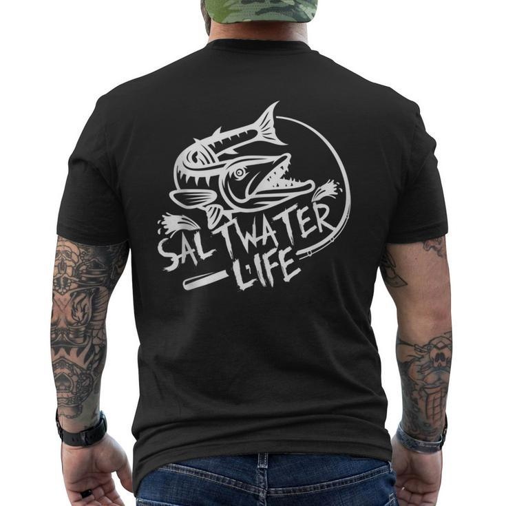 Saltwater Life Fishing Men's T-shirt Back Print - Monsterry